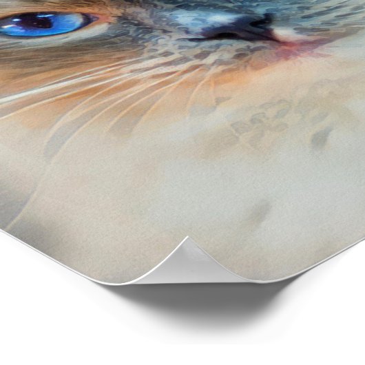 Kat-blauwe ogen van Siamese Poster (Hoek)
