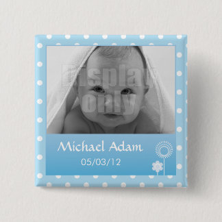 Kat - blauwe pin's vierkante button 5,1 cm