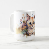 Kat bloem beker koffiemok (Voorkant links)