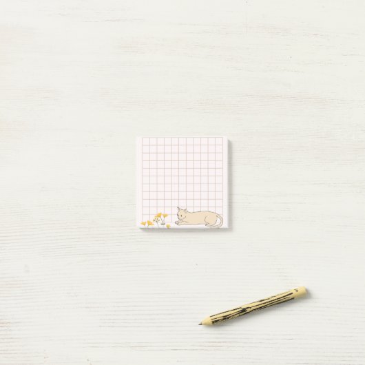 Kat Bloem Grid Post-it® Notes (Op bureau)