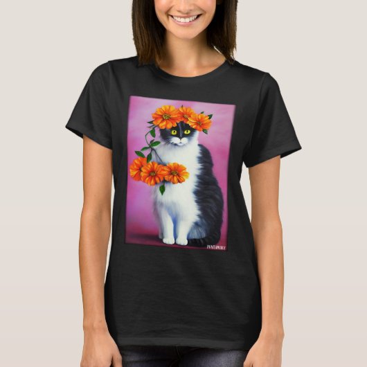 Kat Bloem Natuurlijke Bloementuin Kat Liefde Kat   T-shirt (Voorkant)