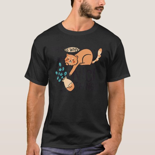 Kat   Bloem Vaas T-shirt (Voorkant)