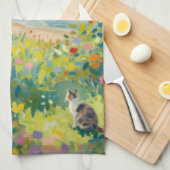 Kat Bloemen En Zee Theedoek (Quarter Fold)