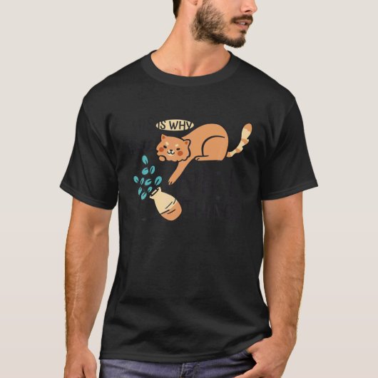 Kat Bloemenvas T-shirt (Voorkant)