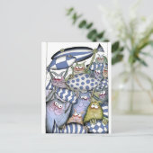 kat blues briefkaart (Staand voorkant)
