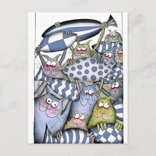 kat blues briefkaart (Voorkant)