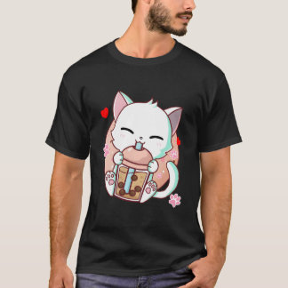 Kat Boba Thee Bubble Thee Kawaii Anime Japans Neko T-shirt