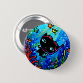 Kat Bobbin zwemt met de Button viskat (Voorkant /achterkant)