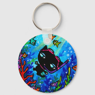 Kat Bobbin zwemt met de Sleutelhanger viskat