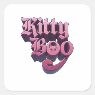 kat boe vierkante sticker