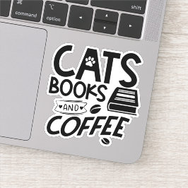 Kat Boeken Koffie Typografie Quote Bookworm Sticker