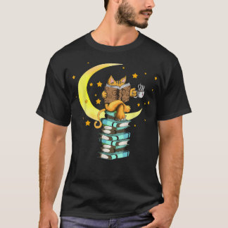 Kat Boeken van Koffieleeskat voor katten lezen Stu T-shirt