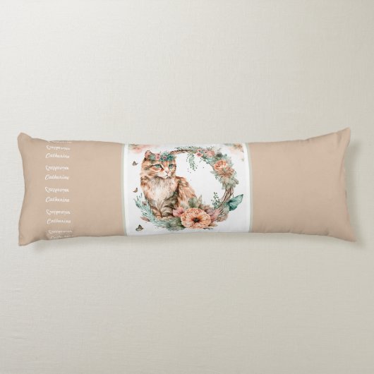 Kat Boho DBLsided pastel God houdt van elke1 douan Lichaamskussen (Achterkant)