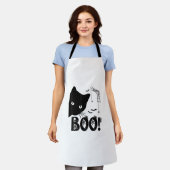 Kat Boo! Grappig verbergen peekaboo enge halloween Schort (Gedragen)