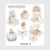 Kat Boog Caturday Vogel Hond Sticker (Vel)