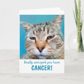 Kat boos op kanker grappig kaart (Voorkant)