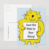 Kat-bord met datum opslaan in agenda aankondigingskaart (Voorkant / Achterkant)