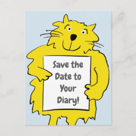 Kat-bord met datum opslaan in agenda aankondigingskaart