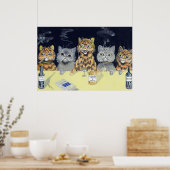 Kat bordvergadering, Louis Wain Poster (Keuken)