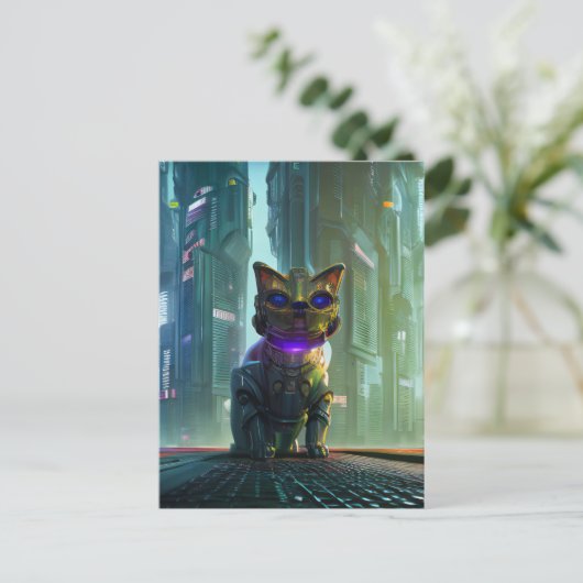 Kat Bot 4000 Briefkaart (Staand voorkant)