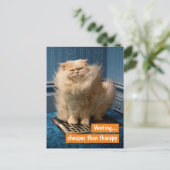 Kat boven gort uitnodiging briefkaart (Staand voorkant)