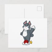 Kat Bowling Bal Briefkaart (Voorkant / Achterkant)