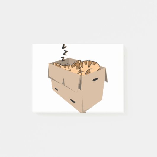 Kat box Slaap Cartoon Tired Zzz Sleep Cute Post-it® Notes (Voorkant)