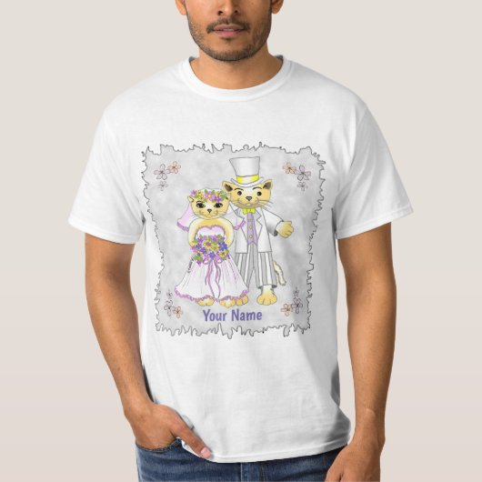 Kat Bride en Groom T-Shirt (Voorkant)