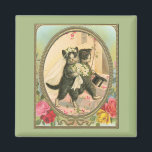 Kat Bride en Groom Wedding Day Magneet<br><div class="desc">Vintage afbeelding van Bride en Groom katten,  compleet met bouquet,  veil en bovenste hoed. Een zoete vintage afbeelding om te delen.</div>