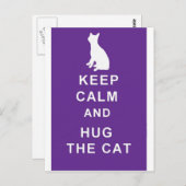 Kat briefkaart Blijf kalm en knuffel de kat (Voorkant / Achterkant)