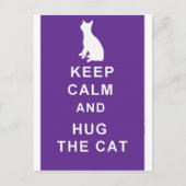 Kat briefkaart Blijf kalm en knuffel de kat (Voorkant)