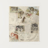 kat Briefkaart Franse Kittens Tapestry Wandkleed (Voorkant)