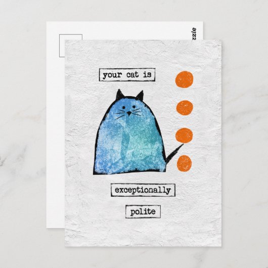Kat-Briefkaart - Funny Cat Exception Polite Briefkaart (Voorkant / Achterkant)