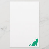 Kat briefpapier schrijfpapier met groene kitten (Voorkant)