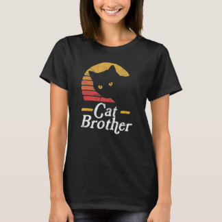 Kat Brother Vintage Tachtiger Stijl Zon Kat Retro  T-shirt