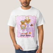 Kat Bruid en Bruidegom bruiloft T-shirt (Voorkant)