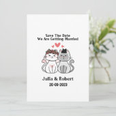 Kat bruid en bruidegom de datum opslaan kaart (Staand voorkant)