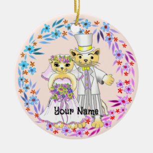 Kat Bruid en Bruidegom ornament