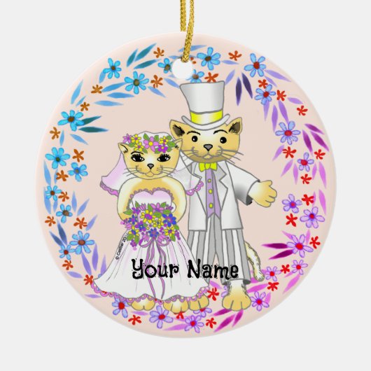 Kat Bruid en Bruidegom ornament (Voorkant)