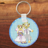 kat bruid en bruidegom Sleutelhanger (Voorkant)