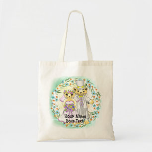 Kat Bruid en Bruidegom Tote Bag