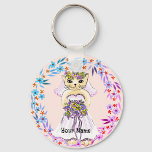 Kat Bruid Sleutelhanger