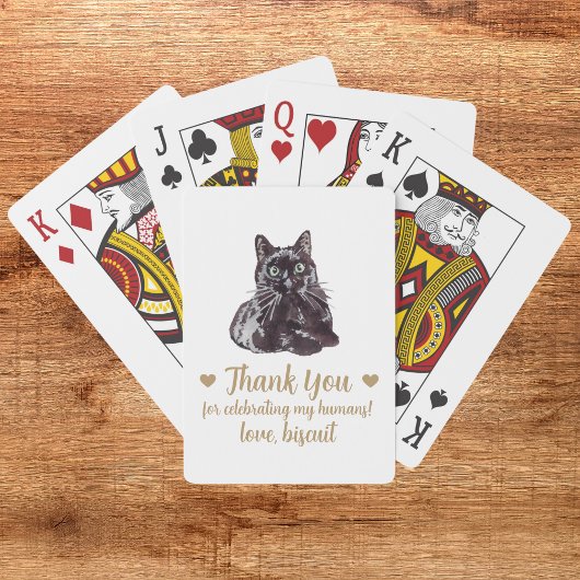 Kat bruiloft gunst speelkaarten