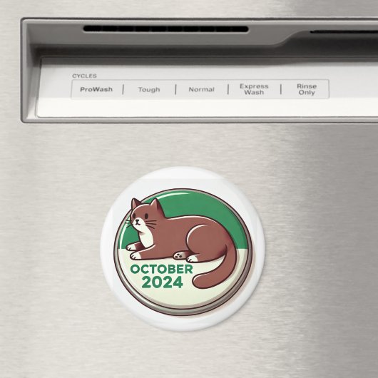 Kat, bruin en wit magneet (Insitu (Vaatwasser))