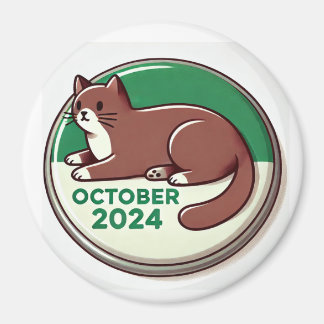 Kat, bruin en wit magneet