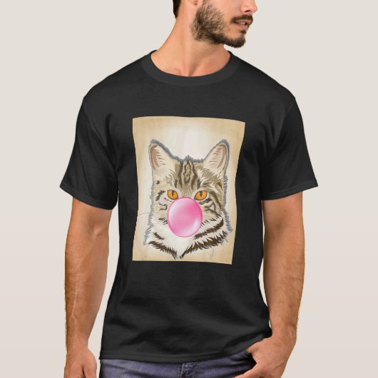 Kat Bubble Gum  Katachtige T-shirt (Voorkant)
