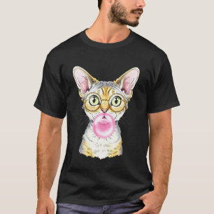 Kat Bubble Gum Schattige Kat Roze Kauwgom Vrouwen T-shirt