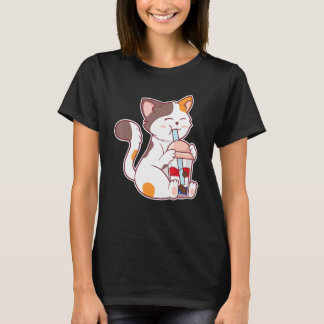 Kat Bubble Tea 4 juli Amerikaanse vlag Verenigde S T-shirt