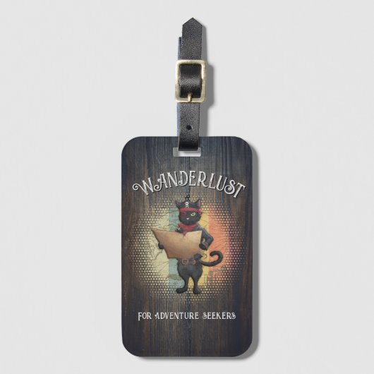 Kat Buccaneer's Sunset Quest Bagagelabel (Voorkant (verticaal))