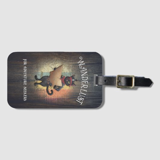 Kat Buccaneer's Sunset Quest Bagagelabel (Voorkant (horizontaal))